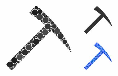 Küresel Ögelerin Maden Çekici Mozaik Simgesi