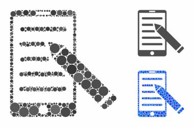 Gezici Düzenleme Kalemi Yuvarlak Noktaların Mozaik Simgesi