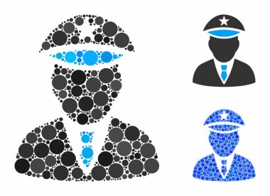 Polis Memuru Çember Noktaları Mozaik Simgesi