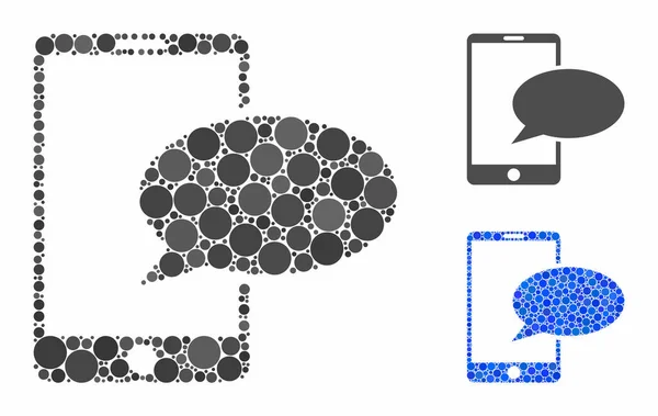 Телефонне повідомлення Mosaic Icon of Spheric Items — стоковий вектор