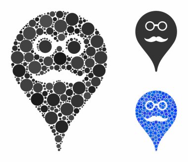 Emekli Gülen Harita İşaretleyici Kompozisyon Yuvarlak Noktaların Simgesi