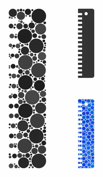 Regla mosaico icono de puntos redondos — Vector de stock