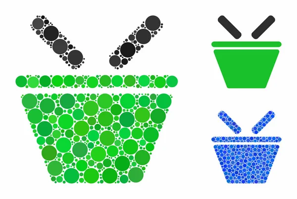 Cesta de la compra Mosaico icono de Circle Dots — Vector de stock