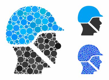 Asker Miğferi Yuvarlak Noktaların Kompozisyon Simgesi