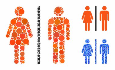 Tuvaletler Çember Noktalarının Kompozisyon Simgesi
