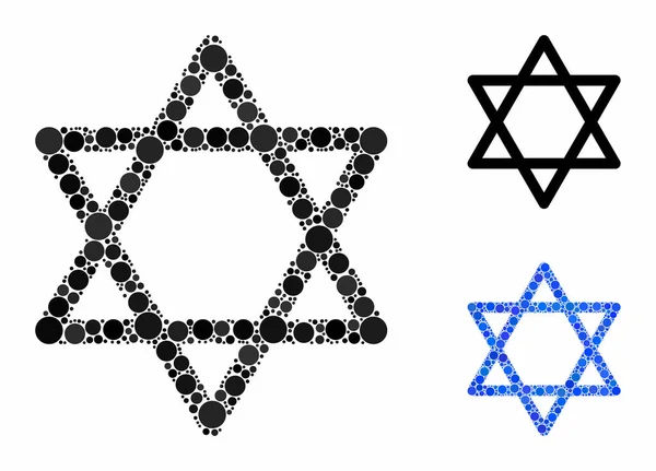 Star of David Composition Icon of Round Dots — Stock Vector