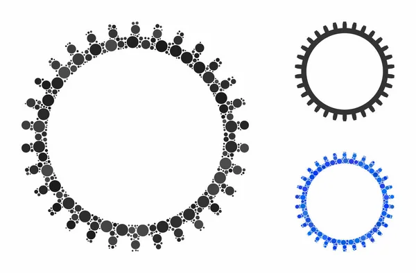 圆形齿轮组的齿轮组 — 图库矢量图片