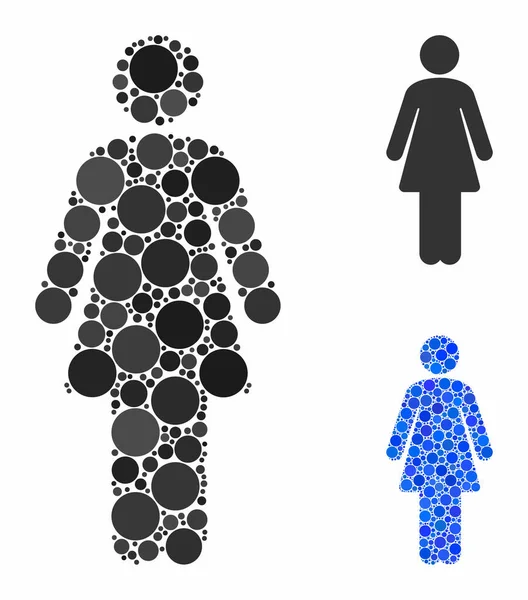 Kvinnans sammansättning ikonen cirklar — Stock vektor