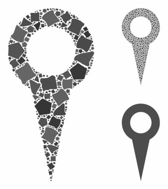 Humpy Ögelerinin Harita İşaretleyici Mozaik Simgesi