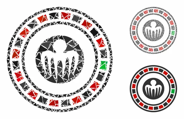 Espectro casino mosaico icono de elementos irregulares — Vector de stock