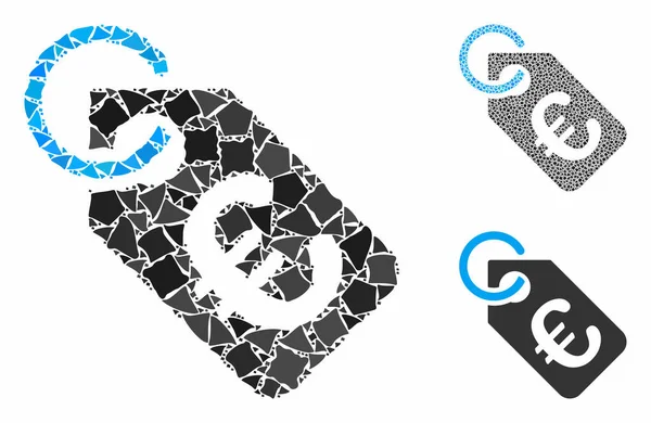 Avrupa etiketi Trembly Elementlerinin Mozaik Simgesi — Stok Vektör