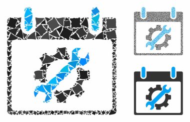 Yapılandırma araçları takvim günü Eşitsiz Parçaların Mozaik Simgesi