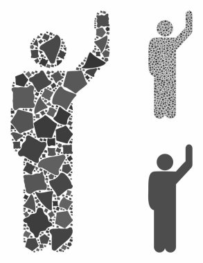 Otostop pozu Tümsekli Elementlerin Kompozisyon Simgesi