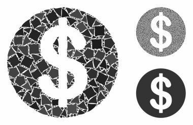 Dolar madeni para Bileşimi Unneven Elementlerinin Simgesi