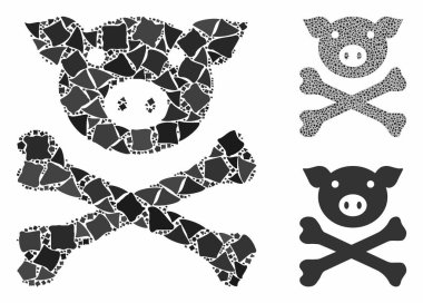 Domuz ölümü Humpy Nesnelerinin Mozaik Simgesi