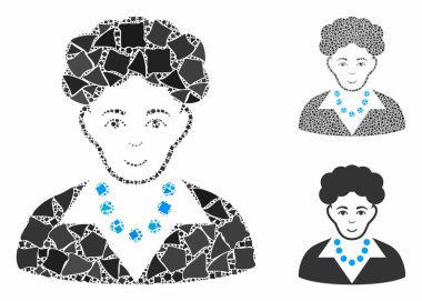 Esmer kadın Titrek Elementlerin Kompozisyon Simgesi