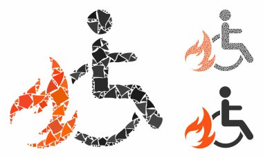 Yanan hasta Mozaik Eşitsiz Elementler Simgesi