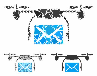 Posta teslimatı Drone Rugged Pieces 'ın Kompozisyon Simgesi