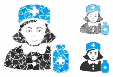 Tüberküloz Parçalarının Eczacı Kadın Kompozisyon Simgesi