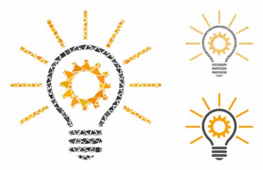 Yenilik ampulü Eşitsiz Parçaların Mozaik Simgesi