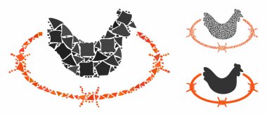 Ürpertici Ögelerin Tavuk Çiftliği Kompozisyon Simgesi