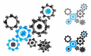 Unequal Elementlerin Dişli Mekanizması Bileşimi Simgesi