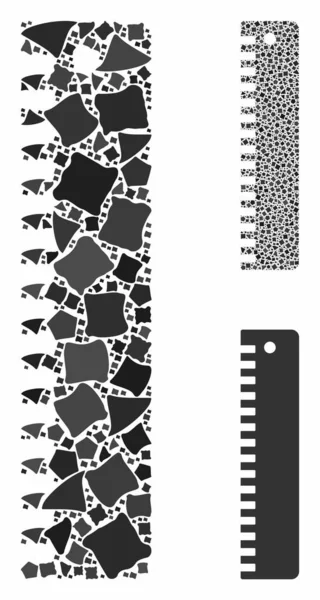 Icône de composition de règle de pièces bosselées — Image vectorielle