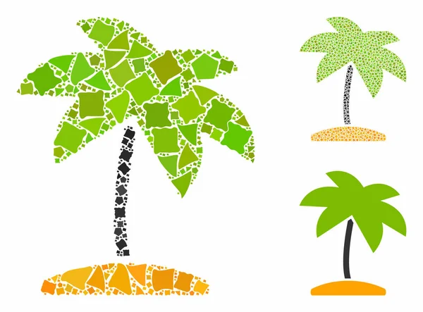 Островная тропическая пальмовая икона мозаики — стоковый вектор