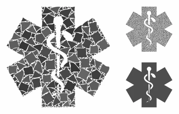 Icône de composition médicale des articles inégaux — Image vectorielle