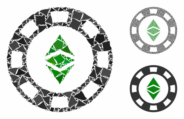 Ethereum casino chip Mosaic Icon of Tuberous Pieces — стоковий вектор