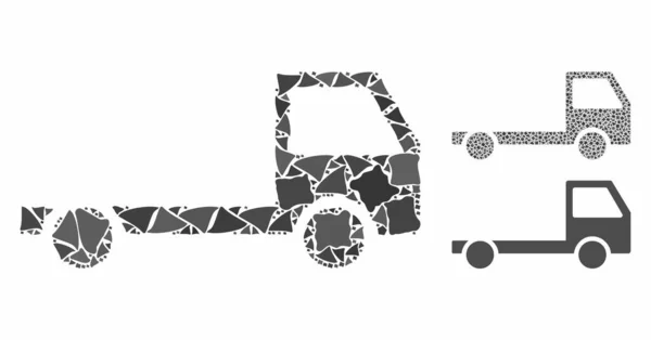 Lastbilschassi Mosaik ikon av ojämlika bitar — Stock vektor