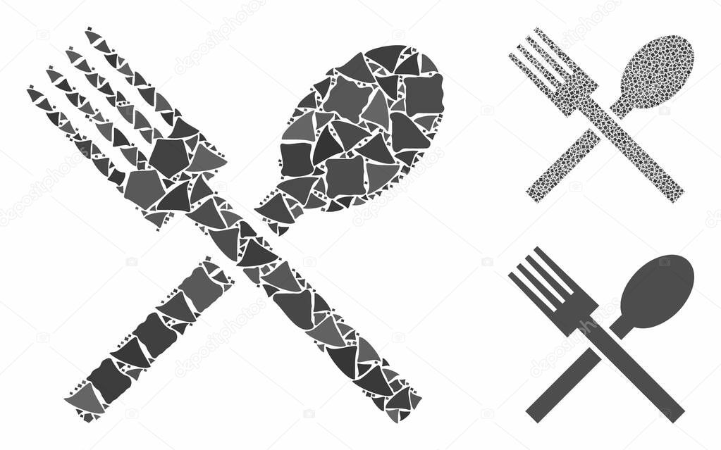 Food Mosaic Icon of Rugged Elements