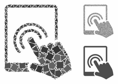 Engebeli Ögellerin Tablet Tıklama Mozaik Simgesi