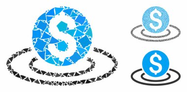 Dolar madeni para alanı Joggly Parçalarının Kompozisyon Simgesi