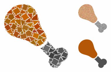 Kızarmış tavuk budu Düzensiz Parçaların Mozaik Simgesi