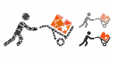 Tıbbi alışveriş arabası Humpy Elementlerinin Mozaik Simgesi