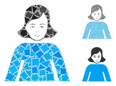 Eşitsiz Parçaların Bayan Mozaik Simgesi