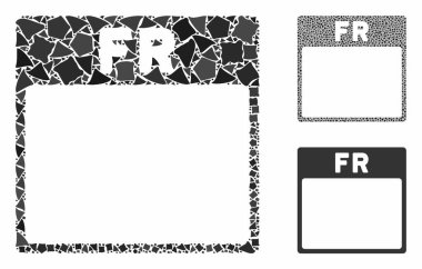 Friday calendar page Composition Icon of Inequal Items