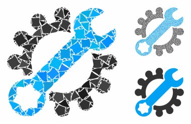 Servis araçları Raggy Parçalarının Mozaik Simgesi