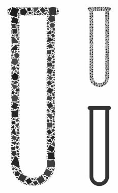 Boş kimyasal test tüpü Eşitsiz Parçaların Bileşimi Simgesi