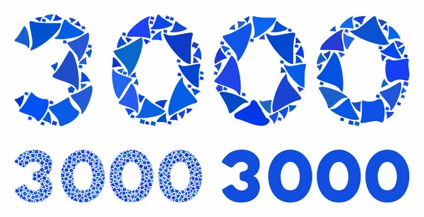 3000 dígitos texto mosaico icono de elementos de Humpy — Vector de stock
