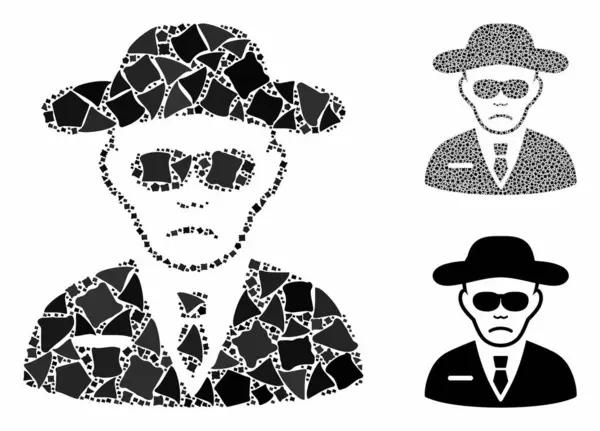 Agente de seguridad Mosaico Icono de Humpy Artículos — Archivo Imágenes Vectoriales