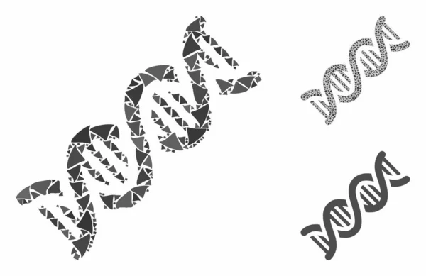 Dna spiralna Skład Ikona Trethe Przedmioty — Wektor stockowy