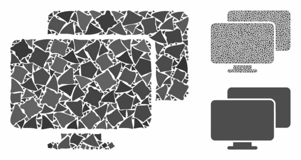 Computadoras Composición Icono de los elementos ásperos — Archivo Imágenes Vectoriales