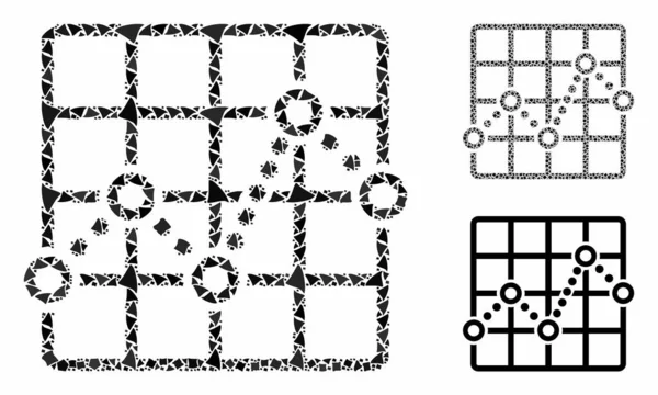 Trama de líneas Composición Icono de elementos abruptos — Vector de stock