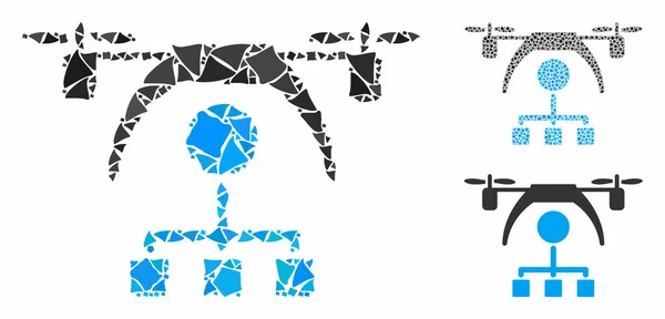 Esquema de distribución de helicópteros Mosaico Icono de Trembly Parts — Vector de stock