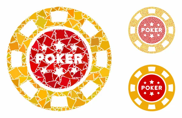 Poker casino puce Mosaic Icône de Tremblement Éléments — Image vectorielle