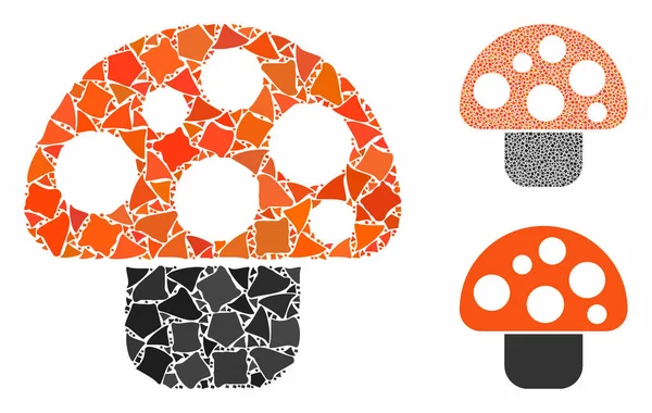 Mushroom mosaico icono de piezas abruptas — Vector de stock