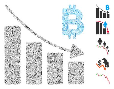 Satır Kolajı Bitcoin Durgunluk Çizelgesi Simgesi Simgesi