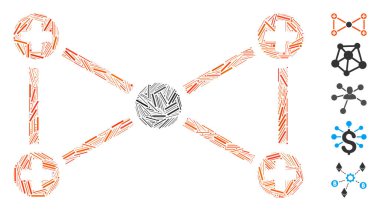 Hatch Mozaik Tıbbi Düğümleri Simgesi